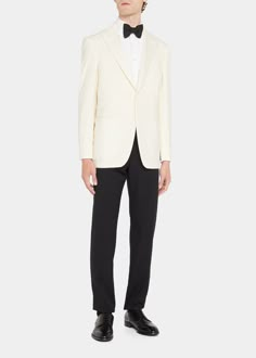 Canali Men's Solid Wool Dinner Jacket - Bergdorf Goodman Blazer For Wedding, Ivory Blazer, Dinner Jacket, Our Relationship, Wedding Suit, Wedding Groom, Style Guide, Bergdorf Goodman, Wedding Suits