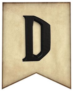 the letter d is placed on top of an old paper banner that has been cut out