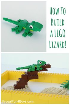 how to build a lego lizard with instructions for building it in the shape of a crocodile