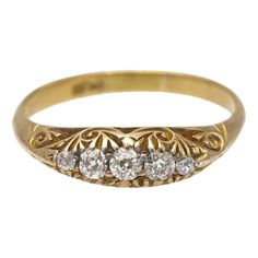 an antique three stone diamond ring