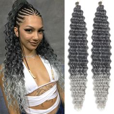 PRICES MAY VARY. 【Deep Wave Crochet Hair Material】:Deep Wave Braiding Hair are Made of High Quality Synthetic Fiber,Long Curly Crochet Hair is Smooth to The Touch,Soft Like Human Hair. 【Curly Braiding Hair Package】Long Wavy Braiding Crochet Hair 30 Inch,100g/Packs,2 Packs about 200g in Total,6 Packs about 600g in Total;Deep Wave Crochet Hair 26 Inch,80g/Packs,2 Packs about 160g in Total.Usually 4-6 Packs Can Full a Head. 【Ocean Wave Crochet Hair Specification】:Deep Wave Crochet Hair for Goddess Long Curly Crochet Hair, Goddess Knotless Braids, Water Wave Crochet Hair, Goddess Knotless, Deep Wave Crochet Hair, Curly Crochet Hair, Hair Inches, Braids Goddess, Ocean Wave Crochet Hair