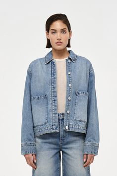 Denim jacket Classic styling details Rigid fabric Wear button up by itself or layer with oversized jackets for the cooler months 79% Cotton, 21% Lyocell Best Beach Chair, Beach Tent, Chore Jacket, Oversized Jacket, Fun Bags, Board Shorts, Denim Women, Button Up