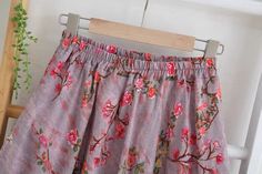 Material:cotton,linen Color: Purple Style:fresh Features:floral Size(CM): free 1inch=2.54cm length:80,waistLloose Note:Due to different measurement methods,there will be 1-3 error(unite:cm), please understand. Cotton A-line Skirt With Floral Print, Cotton Floral Print Knee-length Skirt, Knee-length Cotton Skirt With Floral Print, Summer Cotton Floral Print Skirt, Summer Cotton Skirt With Floral Print, Spring Purple Cotton Skirt, Linen Midi Skirt, Midi Skirt With Pockets, Purple Style