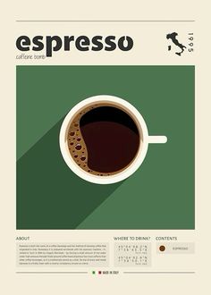 a cup of coffee with the word espresso written in spanish on it, next to a green background