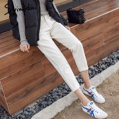 Material: CottonLength: Ankle-Length PantsAge: Ages 18-35 Years OldModel Number: women jeansItem Type: JEANSGender: WOMENStyle: CasualFabric Type: StripeWaist Type: highClosure Type: Button FlyDecoration: NoneJeans Style: Pencil PantsFit Type: RegularWash: LightSize: 25 26 27 28 29 30 31 32Color: White Beige Black Sky Bluejeans woman: high waist jeansboyfriend jeans for women: mom jeansstreet style: jeans womenblack jeans: white jeanswomens jeans: plus size jeansstreetwear: ladies pantssale item Blue Harem Pants, Plaid Jacket Women, High Waisted Jeans Vintage, Clothes Fall, Checkered Jacket, Vintage Denim Jeans, Fall Denim, Ladies Turtleneck Sweaters, Long Skirts For Women