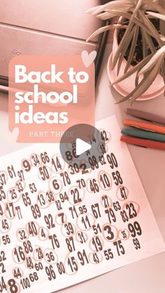 the back to school ideas video is displayed on top of a desk next to a plant