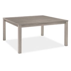 a square wooden table on a white background