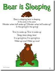 a bear is sleeping poem with an image of a bear sitting on the ground in front of it