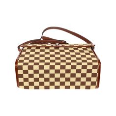 • Elevate your style with our Brown Checker Handbag, a chic accessory featuring a retro-inspired checker pattern.• Designed in a Mod 60s purse style, this Retro Handbag adds a vintage flair to any outfit, perfect for those who appreciate timeless fashion.• Crafted from high-grade tarpaulin, this Checker Bag offers both durability and style, making it a practical yet fashionable choice.•The brown and beige white checker pattern print gives this Brown Checker Satchel Handbag a modern retro feel, adding a touch of sophistication to your look.Designed in California by Trendy Hip Buys. Handmade to order from overseas.Material: high-grade tarpaulinDimensions: 10.8"(L) x 4.13"(W) x 7.87"(H),Two internal pockets for small items, one zipper pocket; Removable and adjustable shoulder straps. 60s Purse, Checkered Pattern Design, Vintage Inspired Shoes, Purse Style, Vintage Style Hat, Checker Pattern, Retro Handbags, Mod 60s, Men's Vintage Style