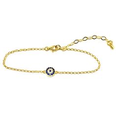 Evil eye bracelet. Lucky eye bracelet. Turkish Nazar blue evil eye bracelet. Greek eye bracelet. Gold plated evil eye. Amulet. Gift for her. According to ancient cultures, people wearing evil eye get good luck and ward off negativity. This cute bracelet shows a small blue Turkish eye adorned with cubic zircon stones, it is the perfect gift for a loved one! Tiny and precious, easy to wear! ♥ Also known as Nazar, from the Arabic term for sight or seeing, the Turkish Evil Eye is a protective amulet Gold Spiritual Evil Eye Bracelet With Adjustable Chain, Adjustable Evil Eye Gold Plated Bracelets, Adjustable Gold Plated Evil Eye Bracelets, Adjustable Gold Plated Evil Eye Jewelry, Adjustable Round Chain Bracelet With Evil Eye, Gold Evil Eye Bracelet Spiritual Style, Gold Plated Evil Eye Bracelet With Adjustable Chain, Gold-plated Evil Eye Bracelet With Adjustable Chain, Gold Round Evil Eye Bracelet Dainty Style