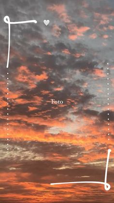 the sky is filled with clouds and some white writing on it that says fetto