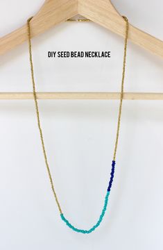 DIY Seed Bead Necklace Diy Seed Bead Necklace, Seed Bead Tutorials, Seed Necklace, Beaded Necklace Tutorial, Beaded Necklace Patterns, Diy Jewelry Projects, Beaded Necklace Diy, Necklace Tutorial