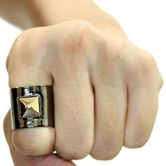 Checkout These Edgy, Bold Anarchy Rings By 8 Other Reasons. This Key's Catchy Statement Punk Ring Features A Solid Gold Colored Metal Open Back Ring Adorned With Gunmetal Contrasting Pyramid Stud Welded To The Front. Perfect To Wear Alone Or Stacked With Other Rings. * Bold Studded Ring * Size: Fits Most Fingers (Approx 7.5) * 18k Yellow Gold/Gunmetal Plating * Gold/Gunmetal Fashion Ring Set, Rings In Gold, Gold Ring Sets, Rhinestone Ring, Gold Rhinestone, Color Ring, 14kt Gold, Signet Ring, Womens Jewelry Rings