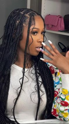 Braids Hairstyles Pictures, Braided Cornrow Hairstyles, Cute Box Braids Hairstyles, Protective Hairstyles Braids, Box Braids Styling, Pretty Braided Hairstyles