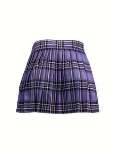 Mini Skirt Pleated Detail No Closure Model wearing size medium Purple Pleated Skirt, Midi Leather Skirt, Purple Plaid Skirt, Mini Skirt Pleated, Black Leather Shorts, Pink Trousers, Tour Outfits, Purple Skirt, Skirt Pleated