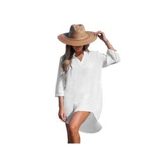 Whether your on the beach or relaxing poolside, you'll be extra stylish in this Women's CUPSHE V-Neck Cover-Up Dress. Click on this WOMEN'S GUIDE to find the perfect fit and more! Whether your on the beach or relaxing poolside, you'll be extra stylish in this Women's CUPSHE V-Neck Cover-Up Dress. Click on this WOMEN'S GUIDE to find the perfect fit and more! FEATURES Pullover styling 3/4-length sleeves V-neckFIT & SIZING 33 3/4-in. length from shoulder to hemFABRIC & CARE Rayon, polyester Rayon, Casual V-neck Swimwear For Pool, Summer V-neck Swimwear For Spring, Casual Beach Swimwear With Uv Protection, Casual Swimwear With Uv Protection For Beach, Beachy V-neck Cover-up With Relaxed Fit, Chic Pool Cover-up For Vacation, Chic Poolside Vacation Cover-up, Casual White V-neck Swimwear, Summer V-neck Poolside Cover-up