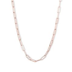 The Reina - Rose Gold Rose Gold Adjustable Chain Necklace For Everyday, Rose Gold Chain Necklace With Adjustable Chain For Everyday, Rose Gold Adjustable Chain Link Necklace, Adjustable Rose Gold Chain Link Necklace, Chic Rose Gold Chain Necklace With Delicate Chain, Chic Adjustable Rose Gold Chain Necklace, Trendy Rose Gold Delicate Chain Necklace, Rose Gold Oval Link Paperclip Bracelet, Minimalist Rose Gold Chain Link Necklace