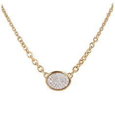 1.99 carats of Diamonds Set in 14 karat Gold Oval Shaped Pave Necklace 17 inches This necklace showcases an oval shape pendant that features 1.99 carats of G-SI graded pave set diamonds for scintillating appeal upon the neck. The pendant is suspended by an 14 karat yellow gold chain measuring 17 inches in length. It is a nice sturdy and classic piece. Morganite Pendant, Diamond Circle Pendant, Rose Gold Pendant Necklace, Tanzanite Pendant, Pave Necklace, Bar Pendant Necklace, Drop Pendant Necklace, Circle Pendant Necklace, Circle Diamond