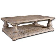 a wooden coffee table with the best seller sign above it