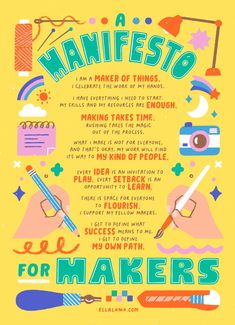 a poster with the words for makers and other things to do in front of it