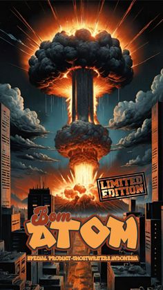 the poster for an upcoming album, titled'atomic attack'by british rock band