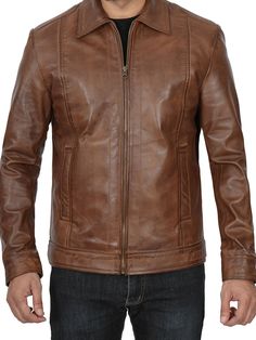 Make a statement with our Men's Shirt Collar Chocolate Brown Leather Jacket. Crafted from high-quality lambskin leather, it features a soft, skin-friendly polyester lining, shirt collar style, and two outside pockets. Versatile and timeless, get yours today and elevate your style. Specification: 100% Real Lambskin Leather. Internal full lined with a skin-friendly soft polyester with quilted foam. Shirt collar with zip closure. Two sides and two inside pockets for traveling essentials. Pairs perf Urban Leather Jacket For Urban Adventures, Leather Jacket With Zipper Closure For Urban Adventures, Leather Long Sleeve Jacket For Urban Adventures, Leather Jacket For Urban Adventures, Long Sleeve Leather Jacket For Urban Adventures, Classic Distressed Brown Leather Outerwear, Rugged Distressed Brown Leather Biker Jacket, Classic Distressed Brown Leather Biker Jacket, Classic Distressed Brown Biker Jacket For Fall