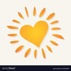 an orange heart on a white background