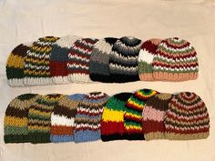 "These cozy beanies are made with soft acrylic yarn  Fits the average adult comfortably (all size) and has a lot of stretch.   Measures approx. 8\"  from top  Everything in our shop includes free shipping in the US *No Minimum Order Required*  Ships within 1-7 days.  Hand wash or machine wash on gentle with cold water and air dry flat.  Check out our shop section for more winter hats.  Finished product." Casual Crochet Hats For Gift, Casual Yarn Hat For Gifts, Casual Hand Knitted Hat For Gift, Handmade Multicolor Hat As A Gift, Multicolor Acrylic Hat One Size Fits Most, Handmade Multicolor Mini Cap Hats, Multicolor Beanie Hat For Gift, Multicolor Acrylic Yarn Beanie Casual Style, Casual Multicolor Handmade Mini Hats