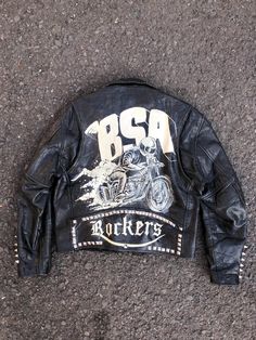 Vintage leather jacket BSA Rockers Size large on tag Measurement shoulders: 20"inch Fit to fit : 22"inch Shoulder to bottom : 24"inch sleeve:24"inch . please read all description and see all the photo details. no refund. are sales are final. ask me before purchase. accept offer. paypal only. . shipping with Express Mail Service (EMS) POS 4-8 day arrived and tracking number . thanks and happy shopping :) Bsa Motorcycle, Motorcycle Leather Jacket, Mens Leather Clothing, Battle Jacket, Motorcycle Clubs, Aviator Jackets, Motorcycle Leather, Vintage Leather Jacket, Leather Motorcycle Jacket