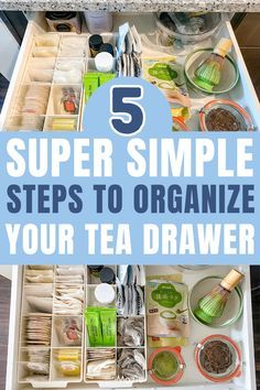 Drawer Organization Aesthetic, Tea Cabinet Organization, Coffee Tea Drawer, Drawer Kitchen Organization, Tea Organization Storage, Tea Drawer, Apartment Kitchen Organization, Harney And Sons Tea