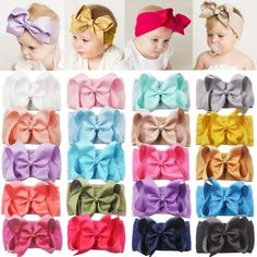 Quality Material: Our baby headband material is made of soft nylon and the bow is made of ribbon bows. NO COMPRESSION MARK- The nylon hairbands are very comfortable and do not leave marks on your little babies. They are suitable for newborns and are not too big or tight! ONE SIZE FIT ALL- The good thing about our cute baby headbands is that they come in a perfect size to fit all ages. They provide incredible extensibility so that your baby could grow with them from newborn up to toddler. PERFECT FOR ANY OCCASIONAn ideal gift for various occasions such as Birthdays, Baby Shower, Baby Gifts, Christmas, and Family photography. Size: 6 INCH BOWS.  Color: Beige.  Gender: female.  Age Group: infant. Big Bow Headband, Baby Hair Bands, Baby Bow Headband, Bow Headband Hairstyles, Newborn Headbands, Elastic Hair Bands, Elastic Headbands, Knitting Girls