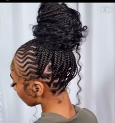 Cornrows And Braids Black Women, Half All Back Cornrows Hairstyles, Braids Hairstyles For Medium Length Hair, Straightback Cornrows Braids Long, Feed In With Knotless Box Braids, Corn Rows In Front Knotless In Back, Fulani Braids With Design And Curls, Row Back Braids, Braids In The Front Box Braids In Back