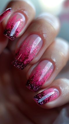 Pink Ombre Nails