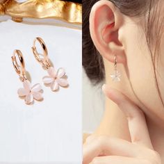 SPECIFICATIONS Material: Metal Origin: Mainland China CN: Zhejiang Metals Type: Zinc alloy Model Number: H0103 Item Type: Earrings Style: TRENDY Back Finding: Push-back Earring Type: Stud Earrings Shape\pattern: PLANT Gender: Women Fine or Fashion: Fashion Trendy Gold Flower Shaped Hoop Earrings, Trendy Rose Gold Flower Earrings, Gold Dangle Hoop Earrings For Spring, Dainty Pink Hoop Earrings, Flower Shaped Hoop Earrings For Gift, Trendy Gold Hoop Earrings With Flower Charm, Hoop Flower Earrings As A Gift, Trendy Hypoallergenic Gold Flower Earrings, Rose Gold Hoop Flower Earrings Gift