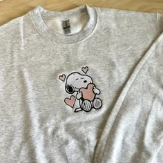 cotton/poly ash grey crewneck with embroidered design. unisex adult sizing. these are made to order! please allow 2-4 weeks for shipment ᵕ̈ Snoopy Embroidered Sweatshirt, Snoopy Merch, Snoopy Products, Snoopy Crewneck, Snoopy Clothes, Snoopy Embroidery, Snoopy Sweatshirt, Shirt Outfit Ideas, Christmas Gift For Dog