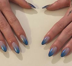 Trendy Blue Nails, Blue Chrome Nails, Nagel Tips, Smink Inspiration, Gradient Nails, Minimalist Nails, Dream Nails