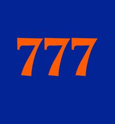 an orange and blue clock with the numbers 777