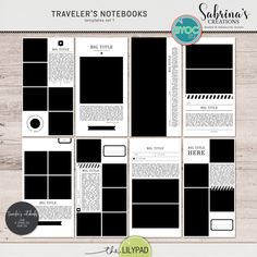 traveler's notebooks digital scrapbook pager templates by sahina creations