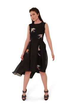 Black Midi Embroidered Silk Dress – AGAATI Sleeveless Silk Dress For Gala, Sleeveless Tea Length Dress For Cocktail, Fitted Black Silk Sleeveless Dress, Fitted Sleeveless Black Silk Dress, Sleeveless Tea Length Dress For Summer Formal, Sleeveless Tea Length Dress For Formal Summer Occasions, Summer Sleeveless Tea Length Dress For Formal Occasions, Black Silk Dress For Gala, Black Silk Formal Dress For Spring