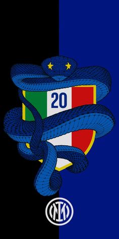 the emblem of the italian football team, interlocked into a snake's tail