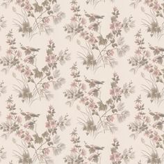 a wallpaper with flowers and birds on it