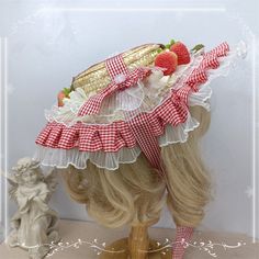 This price is for a straw hat only. Red Straw Hat For Spring, Red Mini Hats For Spring, Red Summer Sun Hat For Spring, Red Sun Hat For Spring And Summer, Cute Adjustable Bonnet For Summer, Summer Beach Bonnet Cap, Red Curved Brim Straw Hat For Summer, Red Hats For Spring Garden Party, Red Short Brim Summer Hat