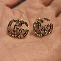 Cute Gold And Rhinestone Studs. Gucci Earrings Studs, Gucci Earrings, Gucci Jewelry, Earrings Studs, Rhinestone Studs, Earrings Color, Jewelry Earrings, Stud Earrings, Women Jewelry