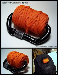 an orange rope is being used as a gadget