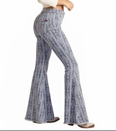 Rock & Roll Cowgirl High Rise Extra Stretch Aztec Bell Bottom Jeans RRWD7PRZU7-Painted Cowgirl Western Store Rock And Roll Jeans, Western Wear Outfits, Cute Country Outfits, Western Style Outfits, Cold Front, Cute Jeans, Arte Popular, Rock Roll, Vibe Clothes