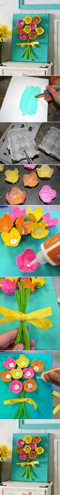 three different views of colorful paper flowers on the floor and in front of each other