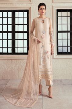 Luxury Pret, Organza Shirt, Organza Sleeves, Pakistani Salwar Kameez, Maria B, Summer Soiree, Organza Dupatta, Shalwar Kameez, Suit Fabric