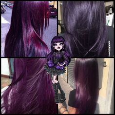 Dark Bright Purple Hair, Purple On Top Black On Bottom Hair, Purple And Black Hair Men, Purple Hair On Dark Hair, Dark Purple Plum Hair, Black And Purple Chunky Highlights, Deep Purple Red Hair, Outfits With Purple Hair, Dark Purple Hair With Highlights