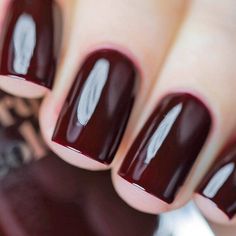 Oxblood Burgundy Red Vegan Nail Polish Deep Blood Red Creme Etsy Oxblood Nails, Dark Red Nail Polish, Burgundy Nail Polish, Thermal Nail Polish, Thermal Nails, Dark Red Nails, Cirque Colors, Maroon Nails