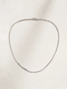 De Beers' iconic mantra, 'A diamond is forever', was first coined in the 1940s and is still spoken today when emphasizing how the quality stones used throughout its pieces represent eternal love and never-ending value. This necklace is crafted from 18-karat white gold and has flexible bezel settings that lay flat against your décolletage. Wear it to complement scooped or sweetheart necklines. White Gold Diamond Necklace, One Coin, Gold Diamond Necklace, Eternal Love, Luxury Gifts, Luxury Beauty, Exquisite Jewelry, Bezel Setting, White Gold Diamonds